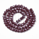 Fiada de Contas de Cristal Vermelho Escuro Rondelle Facetada 6x5mm